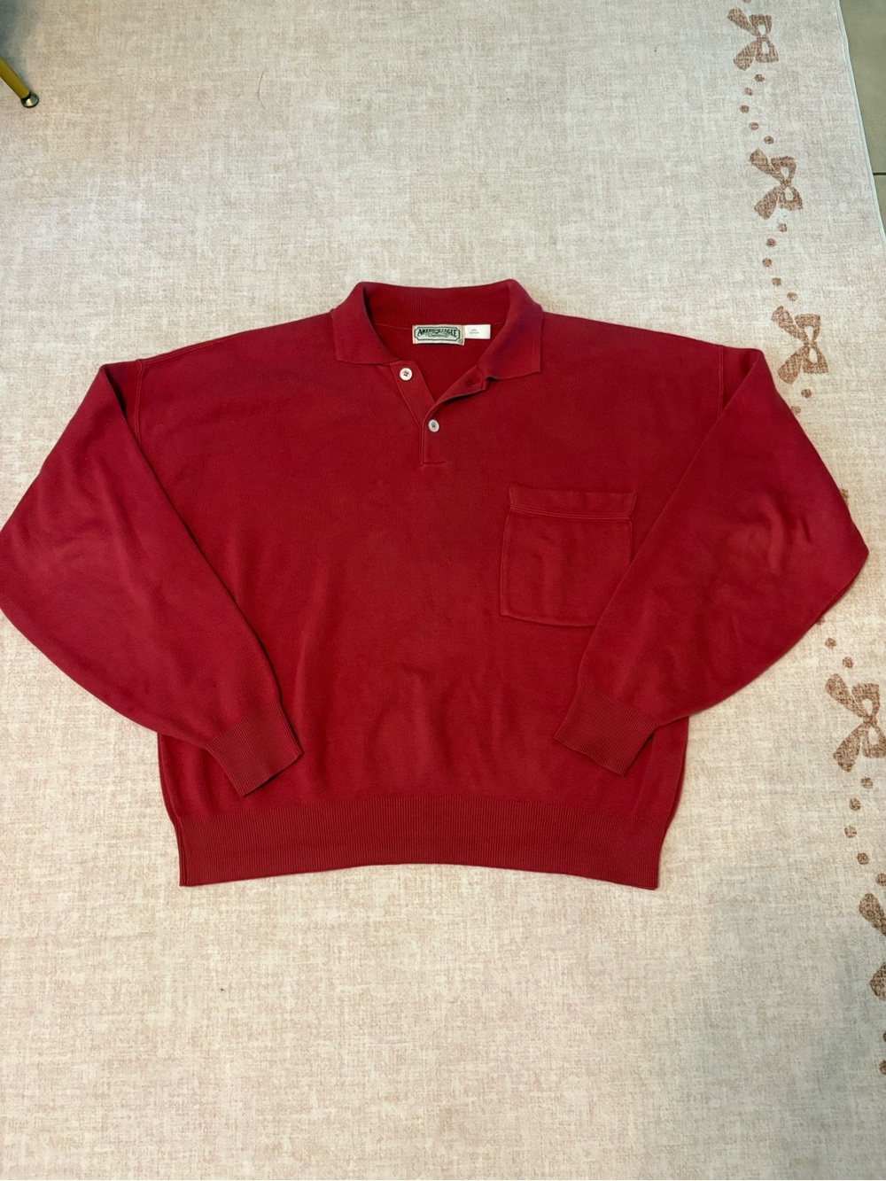 American Eagle Outfitters Red Polo Knit Top